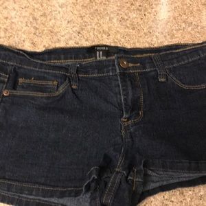 Dark denim jean short
